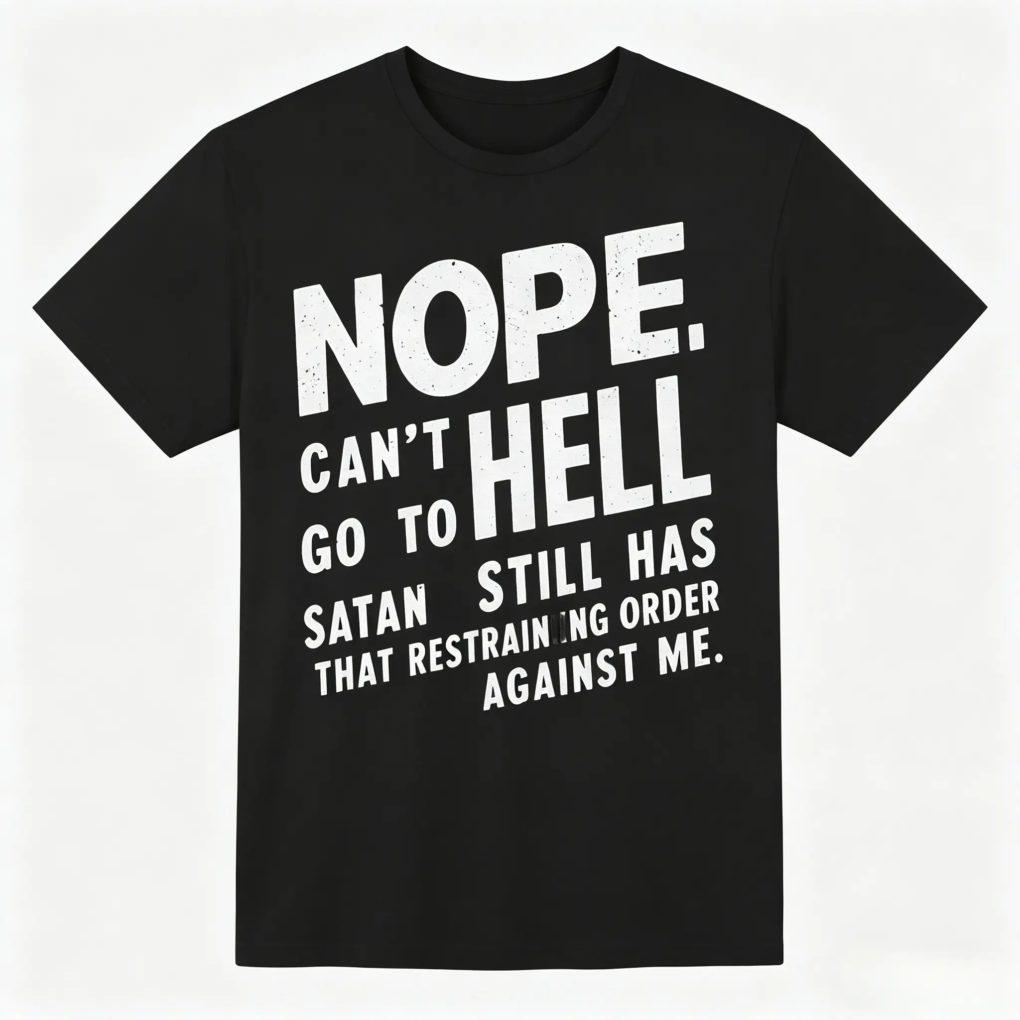 Men's Oversized Unisex Wear Short Sleeve Athletic Top - Satanic Quote Digital Graphic, Soft Cotton, Round Neck, Sporty Chic, for Casual Daily & Sports Use, Hand/Cold Wash, Do Not Iron on High Heat, All Seasons