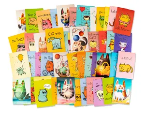 Cat Photo Collage Kit | Aesthetic Wall Collage Kit | Funny Cute Cat Cards | College Dorm Room Decor | 50 Prints | 4x6 In | Removeable Glue Dots Poster Lover