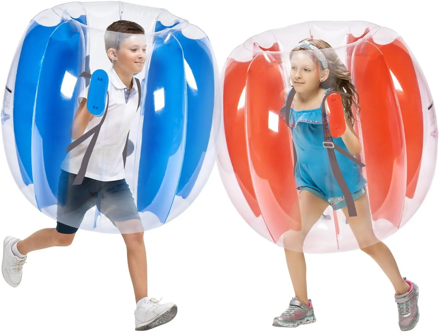 2 Pack Inflatable Bumper Balls for Adults (4ft/1.2m) Giant Sumo Balls Body Bumpers Balls Buddy Zorb Ball Outdoor Toys for Kids Yard Human Bubble Ball Hamster Ball(Red+Blue, 48inch) summerwins