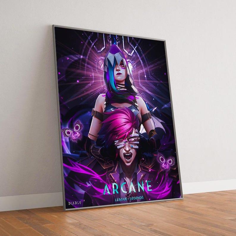 Arcane League Of Legends Season 2 Animated Poster - High Quality Canvas Print for Fan Merchandise Decor - Decoration Ornaments Wall