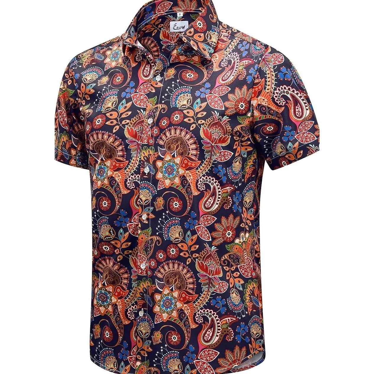 Men's Tropical Hawaiian Shirt - Short Sleeve Button Down Beach Top