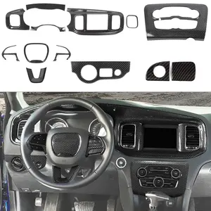 For 2015+ Dodge Charger Interior Center Console Dashboard Cover Trim Kit