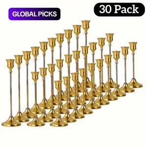 Romantic Metal Candle Holder Set, Table Centerpieces for Home, Hotel, Wedding and Birthday Parties, No Candles Included, Festive Interior Decoration