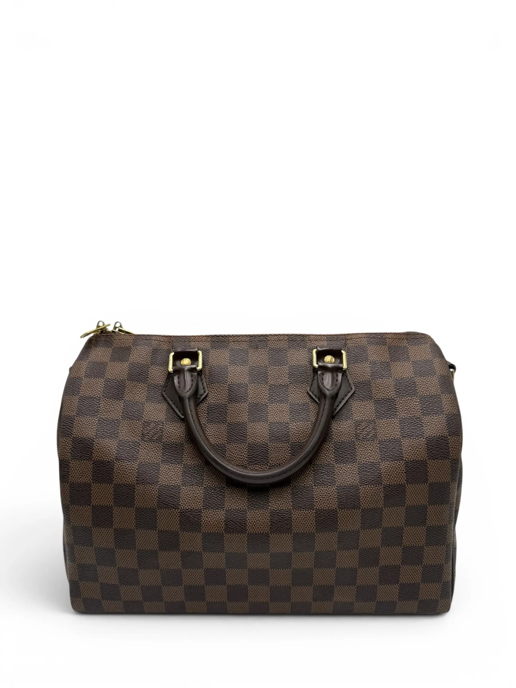 Pre-owned Louis Vuitton COATED CANVAS Shoulder Bags SPEEDY 30 DAMIER EBENE