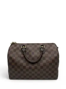 Pre-owned Louis Vuitton COATED CANVAS Shoulder Bags SPEEDY 30 DAMIER EBENE