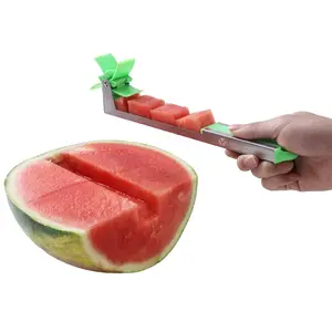 JUMILAND Melon Cutter Watermelon Cubes Slicer - JUMILAND Stainless Steel Windmill Watermelon Cutter Knife Corer Fruit Vegetable Tools Kitchen Gadgets Plastic Utensils