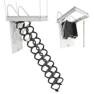 VEVOR Attic Ladder, 660LBS/299.4KG Capacity, Fits 10.5 to 11 ft Ceiling Height and 39.4x 27.5 inch Opening Size, Alloy Steel Pull-Down Retractable Ceiling Stair with Pulling Rod for Attic Loft RoofVEVOR Super Brand Day