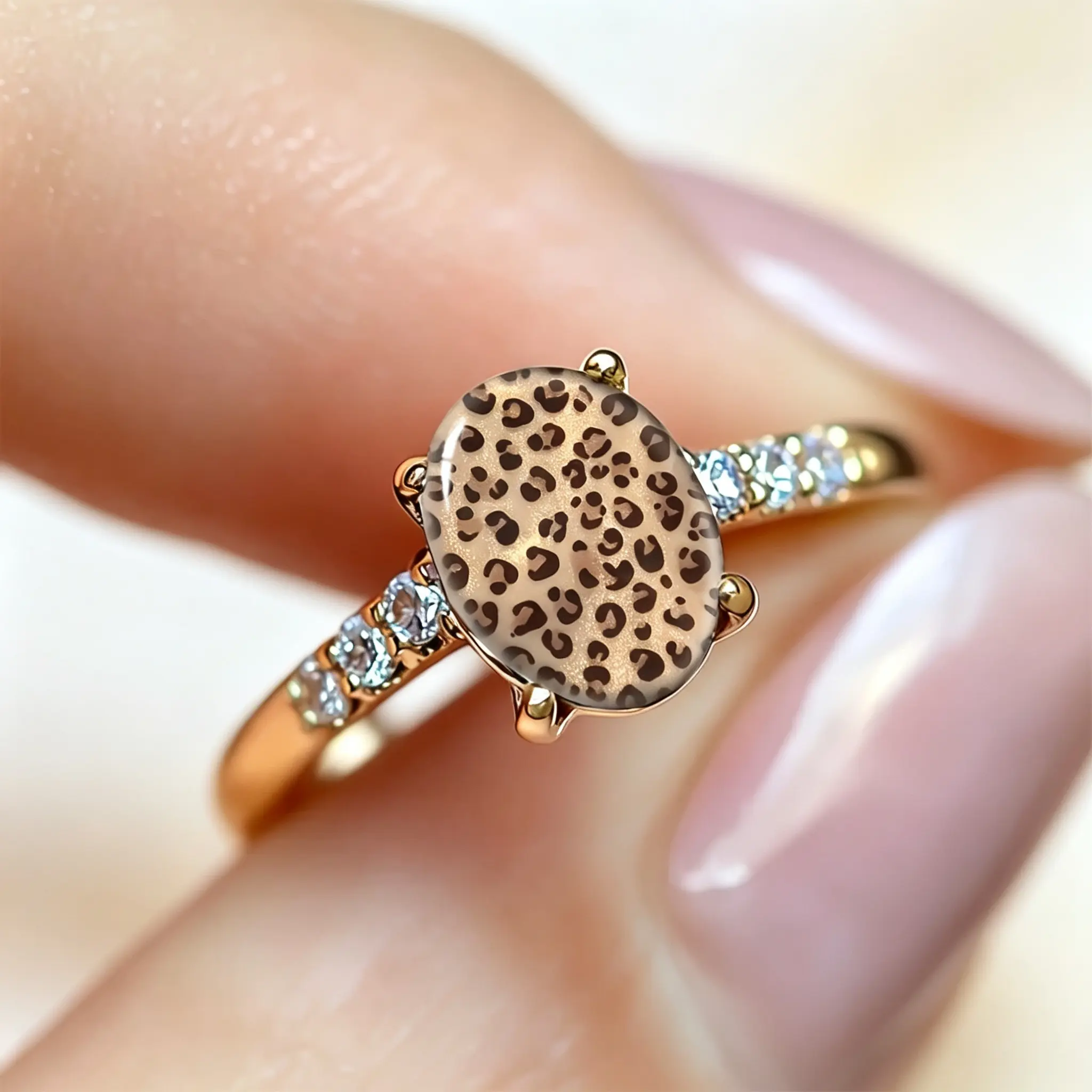 Western Jewelry Vintage Leopard Print Ring for Women, Retro Statement Costume Accessory, Trendy Gift Idea