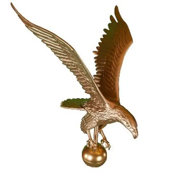 212 MAIN Large Gold Bronze Rust-Free Aluminium Flagpole Eagle Topper - Hand-Wing Exterior Ornaments, Boating Decor, Home Decoration for Outdoors Sports & Outdoor Water Sports Use, Exterior Decorative Statues, Handmade, Boat/Outdoor, Eagle Statue, Boaters,