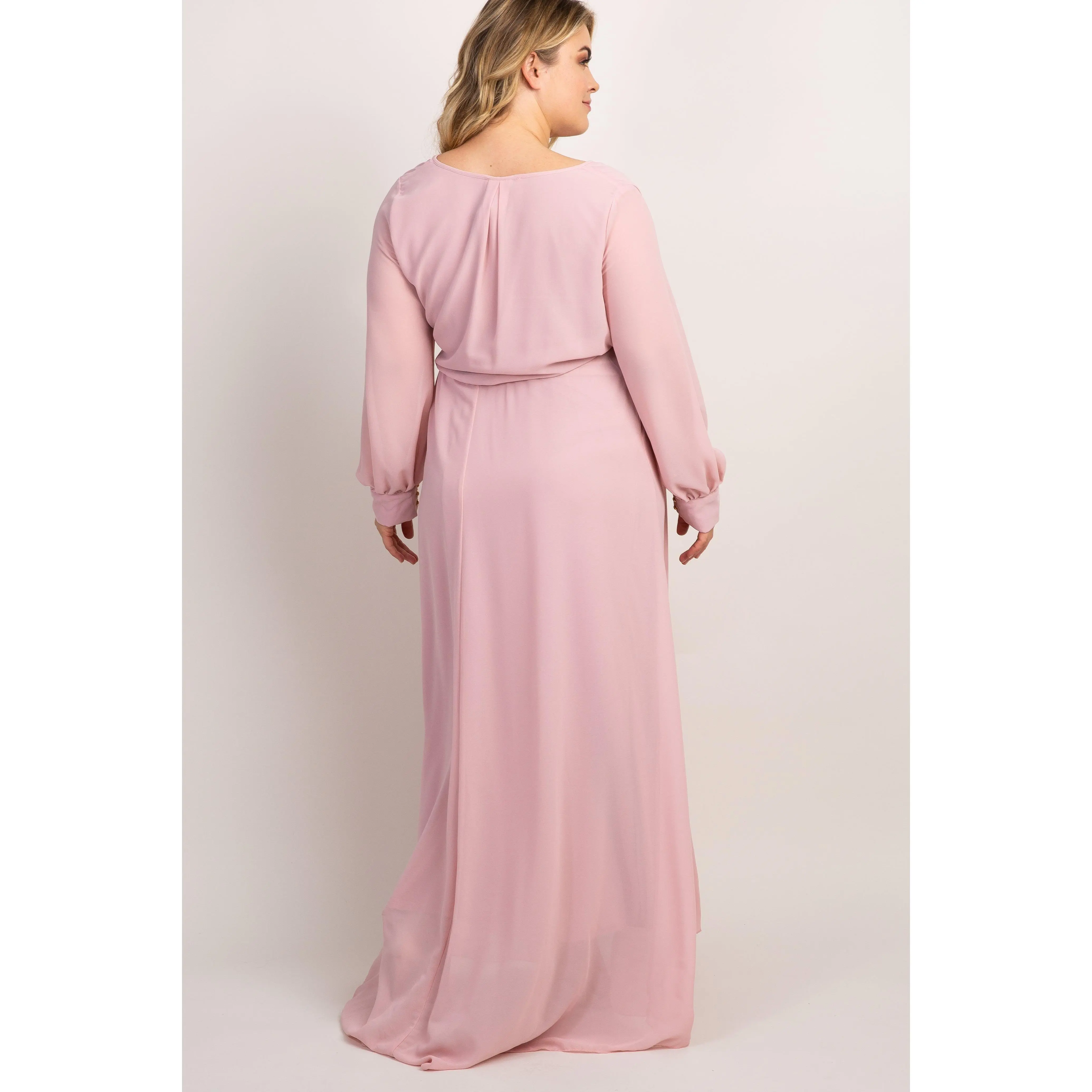knee length dresses for ladies Oakley Ribbed Maxi Dress in Light Pink main image 1