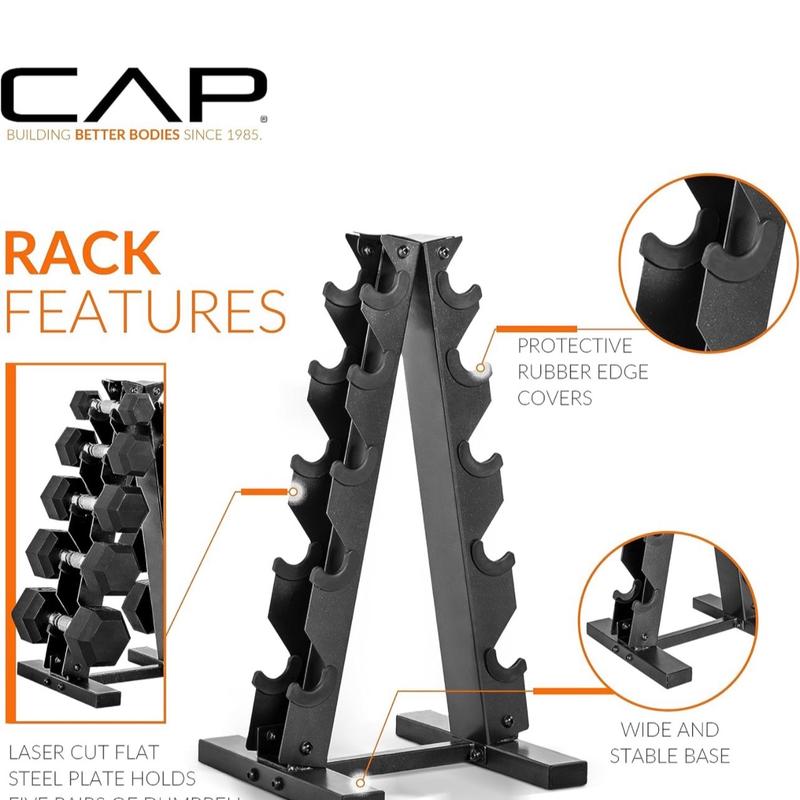 CAP Barbell Dumbbell Set with Rack - Multiple Options in 150lbs and 210lbs