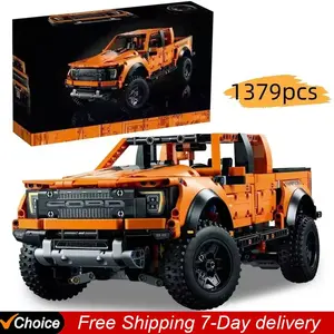 1379PCS Tech Raptors F150 Truck Race Car Building Kit Compatible MOC Creative DIY Vehicle Bricks Toys Gift for Kids Teens Adults Building Block Sets