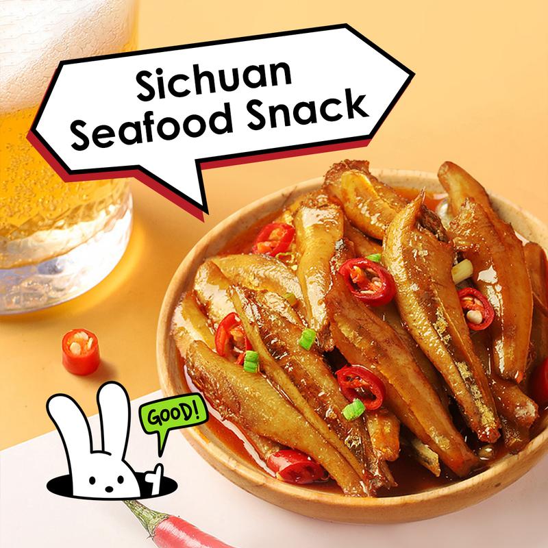 JinZai Spicy Dried Little Fish Instant Snack Anchovies – Seafood Snack Pack of 20 Packs, 8.46oz Bold & Savory Flavor, Individually Packed Protein