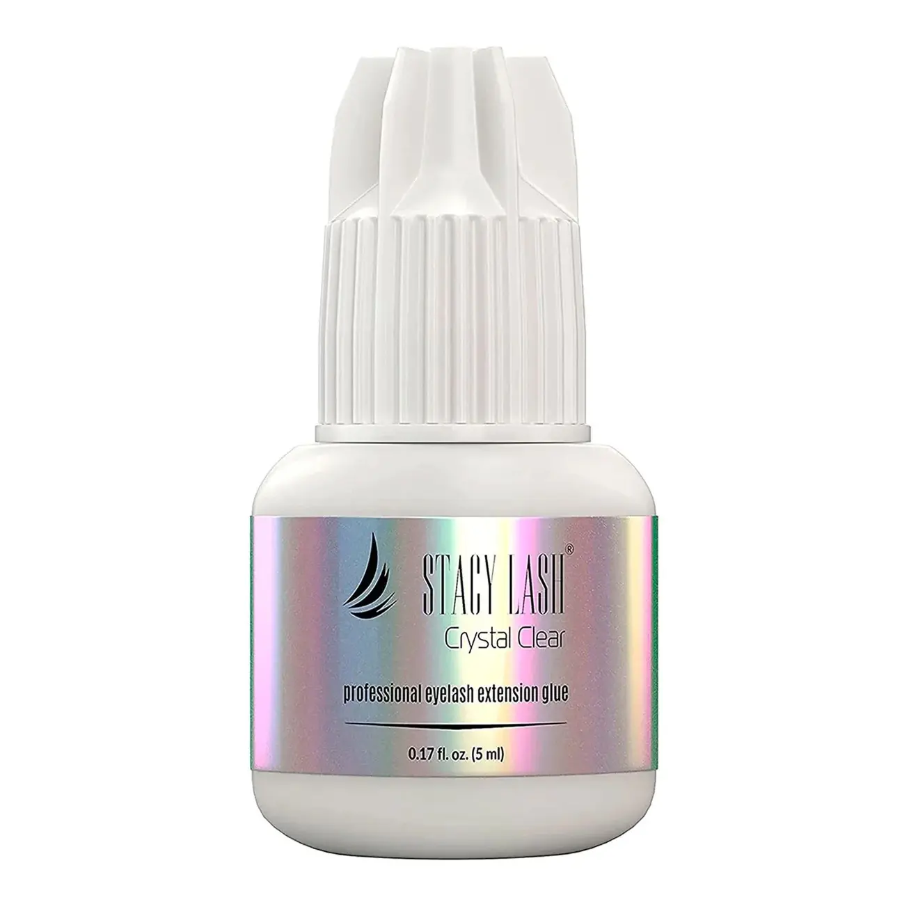 Crystal Clear Eyelash Extension Glue Stacy Lash (0.17fl.oz/5ml) / 1-2 Sec Drying Time/Retention – 8 Weeks / Transparent Adhesive / Professional Supplies