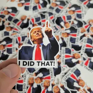 I Did That Donald Trump Tariff Meme Sticker Outdoor Waterproof Sticker Pack 2 in x 2 in - 100 Die Cut Decals Political Humor