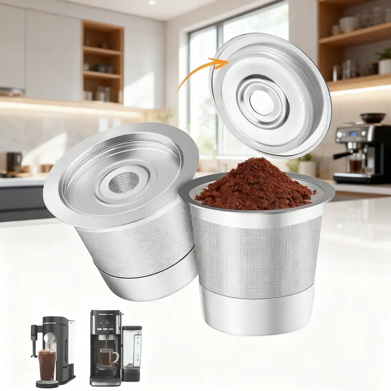 2-Pack Value Heavy-Duty Universal Reusable Coffee Filters - Machine-Ready, Easy to Clean, Eco-Friendly, Cost-Effective, Capsule/Machine Compatible, Chemical-Free Coffeefilter for Home Use, Business & Anyone Needing a Reusable Coffee Filter Solution