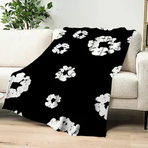 Luxury comfort soft plush blanket D-Denim for sofa fashion living room office bedroom travel gift single-sided T-Tears printed