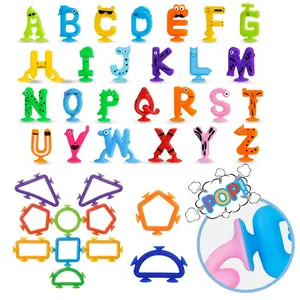 Letter & Shape & Animal Suction Toy, Cartoon Design Suction Toy, Sensory Activity Board, Preschool Busy Board, Educational Toy for Kids, Birthday Gift for Boys & Girls, Multi Activity Playset