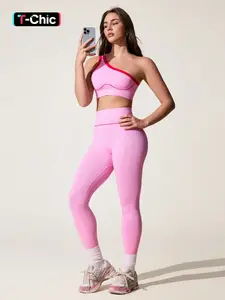 Women's Two-Piece Set, Colorblock High-Waist Yoga Bra with Breathable Side Straps, Comfortable Gym Workout Clothes, Yoga Gym Outfits, Perfect Fitness, Sportswear Set, Workout Sets, Yoga Activewear