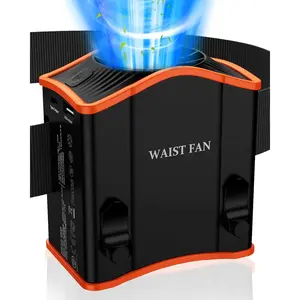Upgraded Portable  Fan with Adjustable Belt,10 Times  Wind  Clip Fan with 12000mAh  Over 40H Working Time, Belt Fan for Outdoor Works,Camping,Travel,Fishing