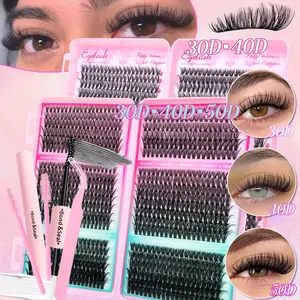 QUEENICE High-Capacity DIY Eyelash Extension Kit Individual Lashes Kit D Curl 30D 40D 50D 800PCS DIY at Home Natural Lashes reusable Wedding Lashes Party Lashes Cosplay Lashes