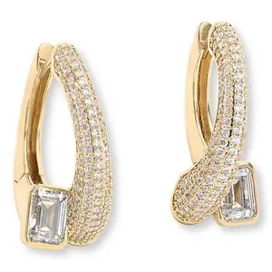 Radiance by Absolute™ 9.17ctw Emerald-Cut Stone Bypass Earrings