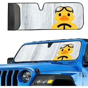 Windshield Sun Shade Fit for Jeep Wrangler TJ JK JL &Gladiator JT 2/4 Door Funny Duck Window Sunshade for UV Rays & Heat Protection Funny Windshield Cover for Wrangler & Gladiator