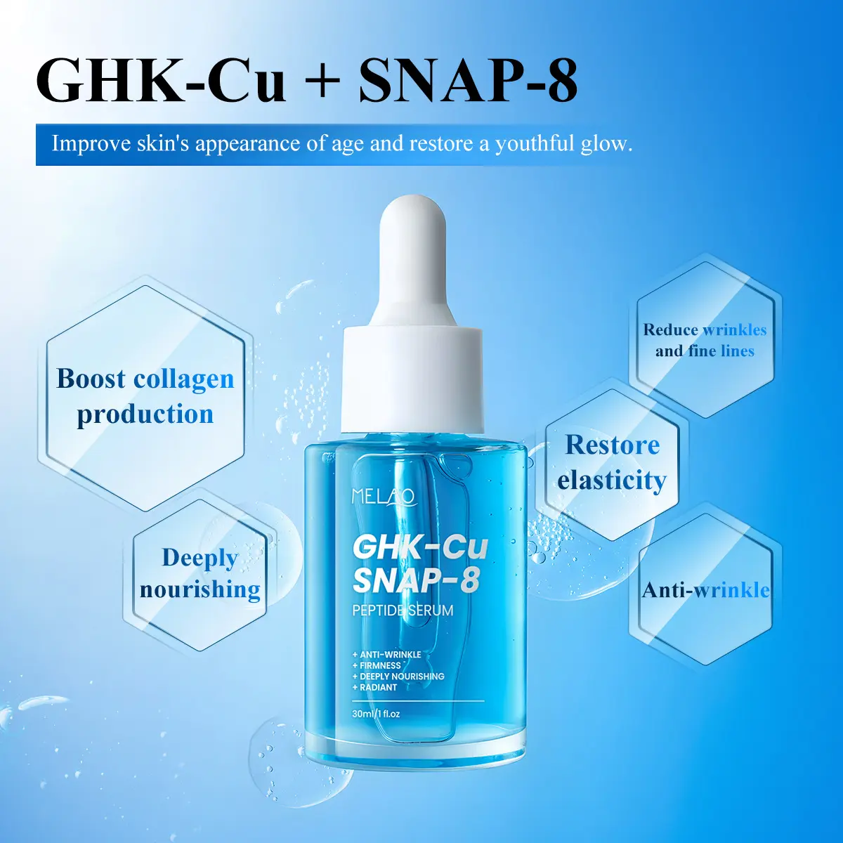 snap 8 vs ghk cu GHK-Cu Copper Peptide & SNAP-8 Anti-Aging Facial Serum (30ml) with Hyaluronic Acid - Firming, Collagen-Boosting, Wrinkle-Reducing, Barrier Repair, Hydrating, Moisturizing, Smooth, Radiant, Dream Face Glow Up, Skincare Essence, Moisture Restore ARGIRELINE and Hyaluronic Acid Net Weight:50mg scientific research supplies The Benefits of B12