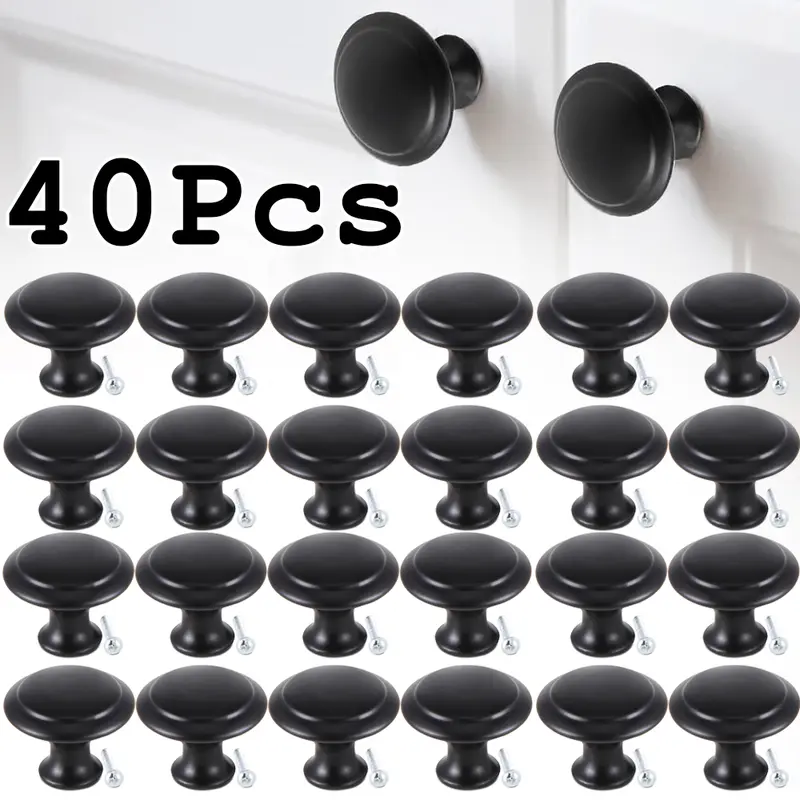 dresser hardware black Matte Black Cabinet Handles, Modern Zinc Alloy Cabinet Pulls For Kitch   Fitviso