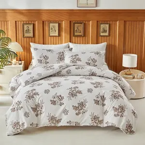 Classic Retro Floral Print Duvet Cover Set, 2/3 Piece Set, Country Style Bedding, 2 Colors, 9 Sizes, Versatile Size Options, Comfortable Fabric, All Seasons, Decorative Duvet Cover