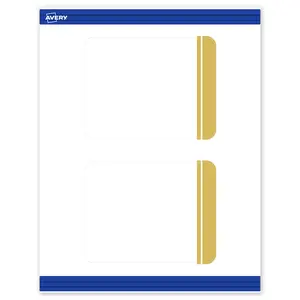 Avery Printable Rounded Corner Postcards, 4.25" x 5.5", Matte White, Pre-printed Double Dipped Gold Edge Design, Sure Feed Technology, Laser & Inkjet Compatible, 40 Total
