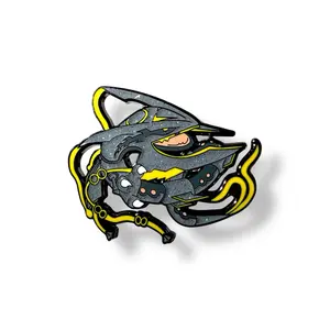 Shiny Mega Rayquaza Anime Pin Celestial Dragon Enamel Pin - Galaxy Spiral Form Yellow and Black Design Unique Pin Collection