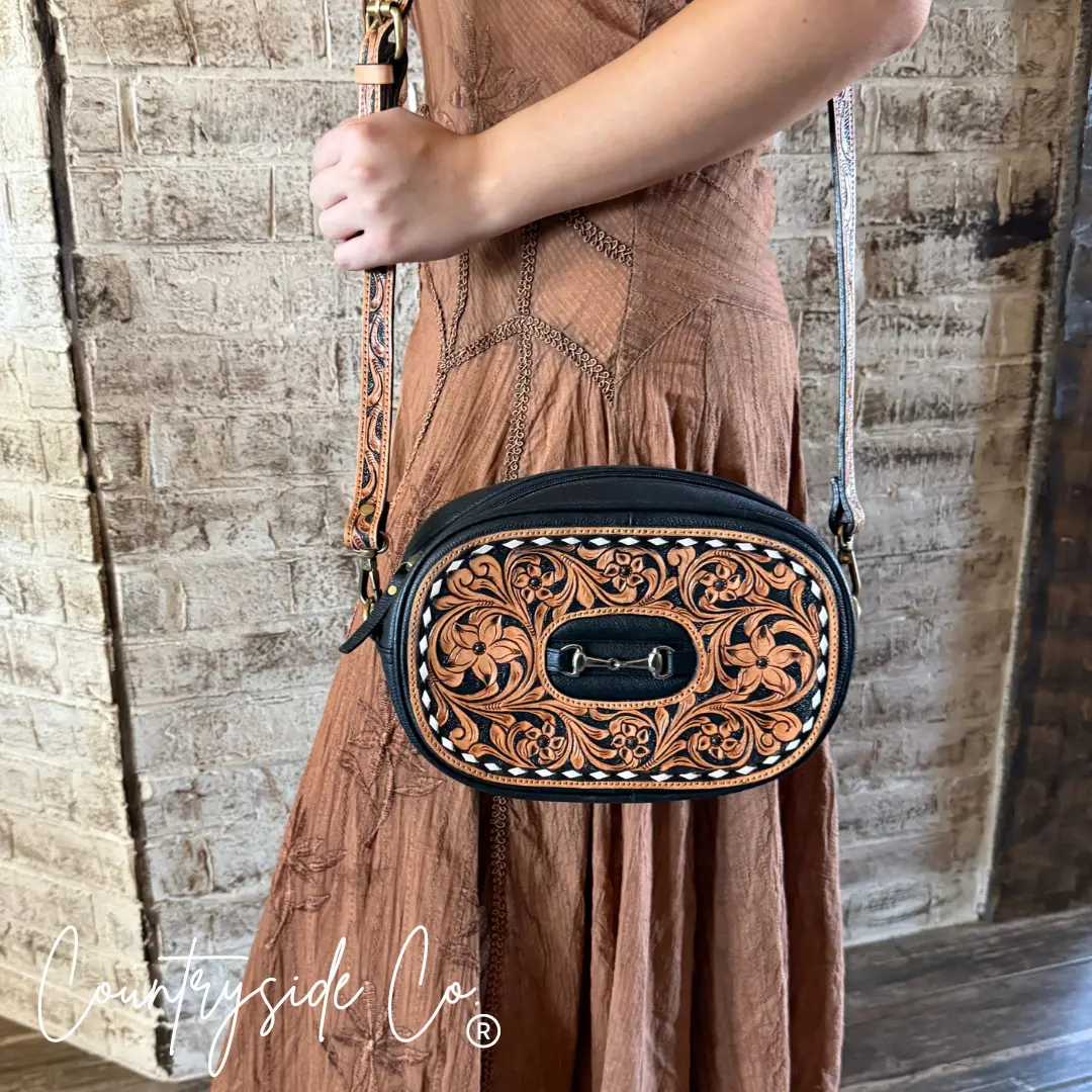 Bridle Belle Tooled Leather Purse Crossbody