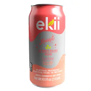 (12 Pack) Ekii Lightly Carbonated Lychee Drink 10.5 oz
