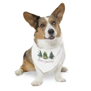 Merry Christmas Tree Puppy Dog Pet Bandana Collar