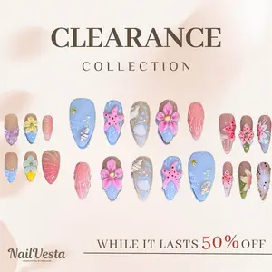 NailVesta CLEARANCE – 100% Handcrafted 3D Press-On Nails | Reusable, Long-Lasting, Salon-Quality nail art