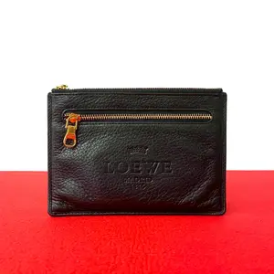 Pre-owned Loewe Calfskin Small Leather Goods Leather Coin Case