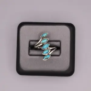 Sterling Silver Stone Ring - Turquoise Stack