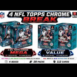 2026 (4)  NFL TOPPS CHROME BREAK (2) MEGA AND (2) VALUE BOXES