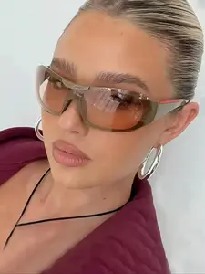 Y2K Style Fashion Sunglasses, Uv400 Lenses, Summer Beach Vacation Eyewear, Metal Frame, Elegant Design Outdoor Travel Glasses