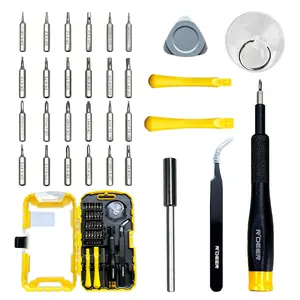 32-Piece Precision Screwdriver Set, Yellow Magnetic Repair Tool Kit with 24 Bits & Extender for iPhone, Macbook, PS5, Xbox, Switch, Laptop, PC, Glasses, Electronics Multi-Function