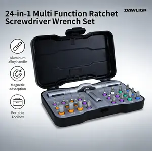 DAWLION 24-in-1 Magnetic Screwdriver Set – Multi Bit Magnetic Ratcheting Screwdriver with Detachable Handle, Multi-Function Repair Tool, Kit for Computer Bicycle Furniture DIY,  Multifunctional Usage Scenarios,  Holiday Gift