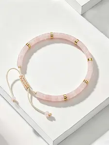 Adjustable Handmade Natural Stone Bracelet, Unisex Beaded Wristband, Sycamore Style, Dopamine Jewelry, Perfect Gift for Him and Her