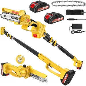 2-in-1 Electric Pole Saws for Tree Trimming, 6 Inch Mini  Cordless with Extension Pole,   Pole Chain , Tree Trimmer Limb Branch  Pruner with 2