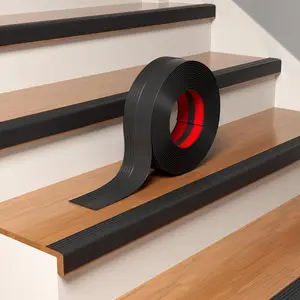 Heavy-Duty Stair Edge Trim, 3.3FT Vinyl Rubber Stair Nosing, Non-Slip Self Adhesive Stair Edge Protector Suitable for Indoor/Outdoor Stairs, Non-Slip and
