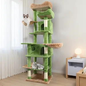 Luxury Cat Tree Modern Minimalist for Indoor Home with Sisal Posts Washable Perch Cozy Condos Activity Platforms Cat Climbing