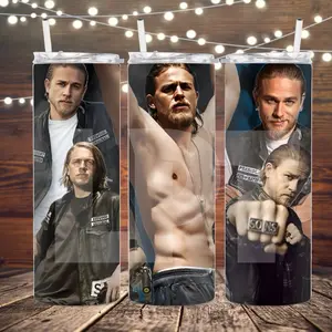 Charlie Hunnam 20 oz Tumbler Drinkware Cup Beverage Lid Straw Water Bottle Washable Perfect gift Jax SOA straight sublimation