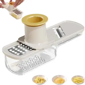 Multifunctional Garlic Grinder,Mini Slicer That Can Grind, 3 in 1 Mini Ginger Garlic Grater with Hand Guard,Garlics Ginger Grinder Vegetable Dicer Onion Slicer with Container