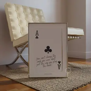 Playing Card Print Wall Art, Trendy Retro Bar Cart Decor,  Unique Room Decor, Artistic Gift, Ornaments Room, Gift Poster Decoration Photo