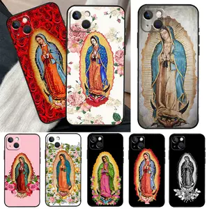 Virgen De Guadalupe Virgin Mary Phone Case For iPhone 11 12 13 14 15 16 Pro XS Max Mini Cover For iPhone X XR Plus Back Case